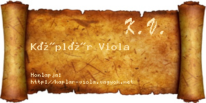 Káplár Viola névjegykártya